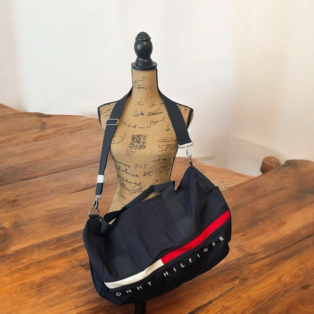 Tommy Hilfiger Blue and Red Duffel Bag Large NWT